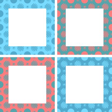 Cute vector frames set. Vintage frames set