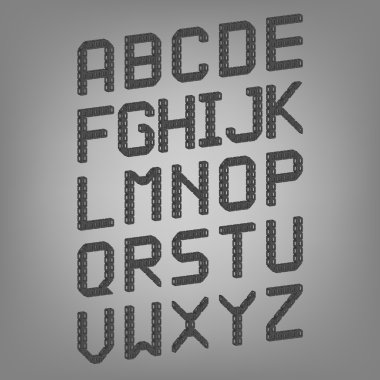 Pixel font isolated vector set. Set of vector pixel alphabet