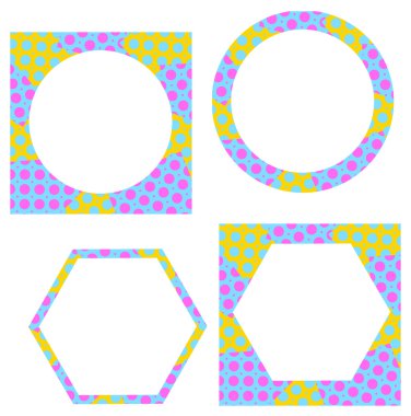 Cute vector frames set. Vintage frames set