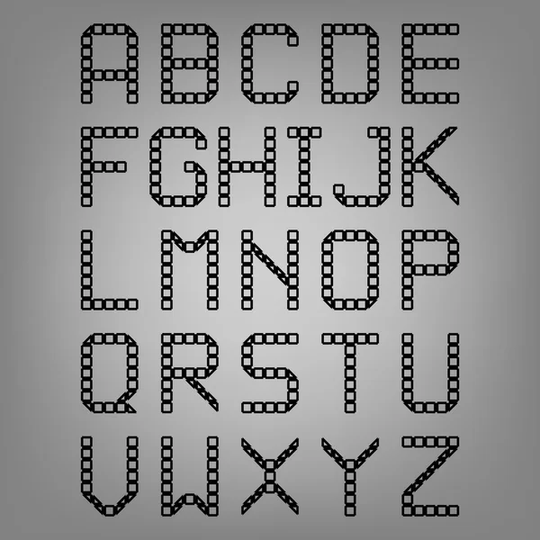 Pixel font isolated vector set. Set of vector pixel alphabet — Stockvector