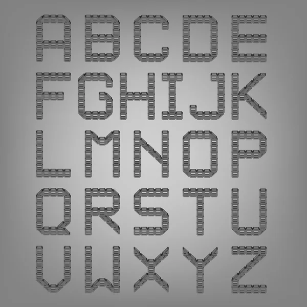 Pixel font isolated vector set. Set of vector pixel alphabet — Stockvector