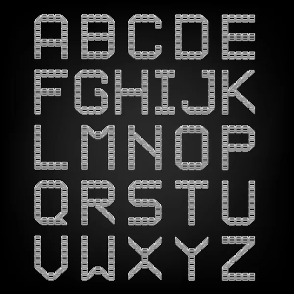 Pixel font isolated vector set. Set of vector pixel alphabet — Stockvector