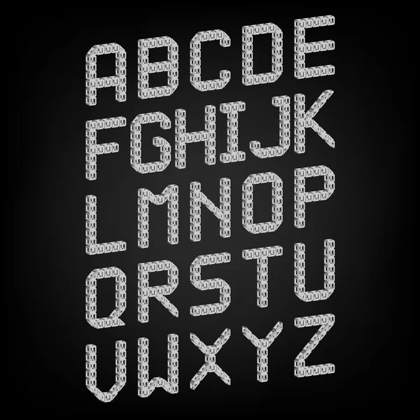 Pixel font isolated vector set. Set of vector pixel alphabet — Stockvector