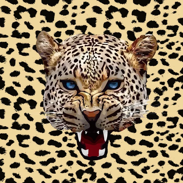 Leopard print pattern. Repeating background — 스톡 벡터