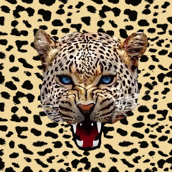 Leopard print pattern. Repeating background — Stock vektor