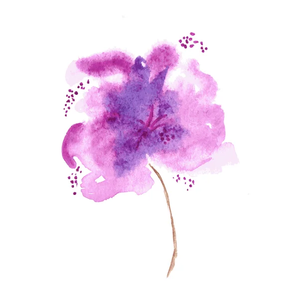 Vector floral background. Watercolor floral illustration. Lilac flower decorative element. — Stockvector