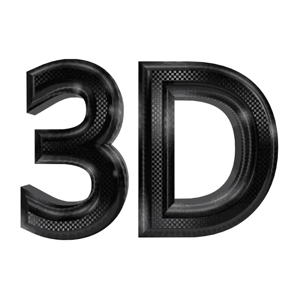 Glossy black 3D logo isolated on white background with reflection effect. Vector illustration. — Stok Vektör