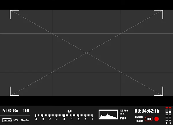 Camera viewfinder rec fundo. Tela de focagem da câmera . —  Vetores de Stock