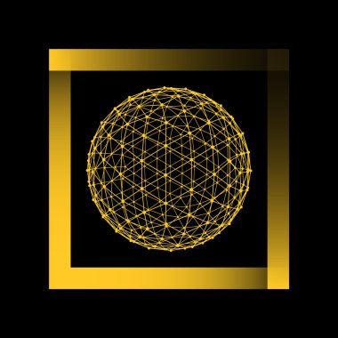 Poligonal arka plan kafes. Çizgiler ve noktalar kapsamını. Topu satırların noktalarına bağlı. Moleküler kafes. Çokgen yapısal kılavuz. 