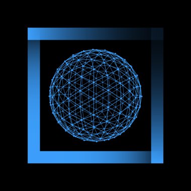 Poligonal arka plan kafes. Çizgiler ve noktalar kapsamını. Topu satırların noktalarına bağlı. Moleküler kafes. Çokgen yapısal kılavuz. 