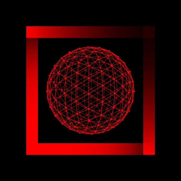 Многоугольный фон сетки. Масштаб линий и точек. Мяч линий, связанных с точками. Молекулярная решетка. Структурная сетка многоугольников . — стоковый вектор