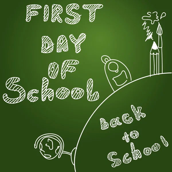 First day of school. Start of  new school year. Eps 10 vector file. — Wektor stockowy