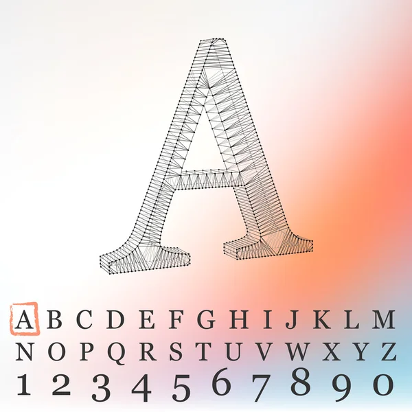 Векторна ілюстрація фону літери. Шрифти багатокутної сітки. Контурні алфавіти дротяної рами — стоковий вектор