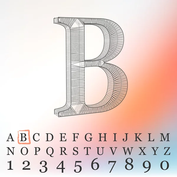 문자 배경 벡터 일러스트입니다. 다각형 메시의 글꼴입니다. 와이어 프레임 윤곽선 알파벳 — 스톡 벡터