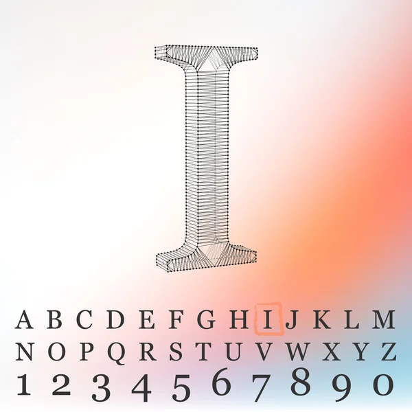 文字背景のベクトル イラスト。メッシュは、多角形のフォント。ワイヤー フレーム等高線アルファベット — ストックベクタ