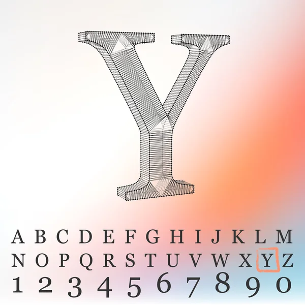 Mektup arka plan vektör Illustration. Örgü poligonal yazı tipleri. Tel Çerçeve Kontur alfabe — Stok Vektör