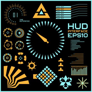 Soyut vektör sanal grafik dokunmatik kullanıcı arayüzü Hud.