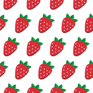 Sorunsuz vektör çilek deseni. Duvar kağıdı, tekstil, ambalaj kağıdı, paket için tasarım.