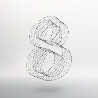 Vektör düşük Poli numaraları yazı tipi. Çokgen numara alfabe. Vektör çizim.