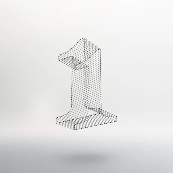 Vector low poly numbers fonte. Alfabeto numérico de polígono. Ilustração vetorial . — Vetor de Stock