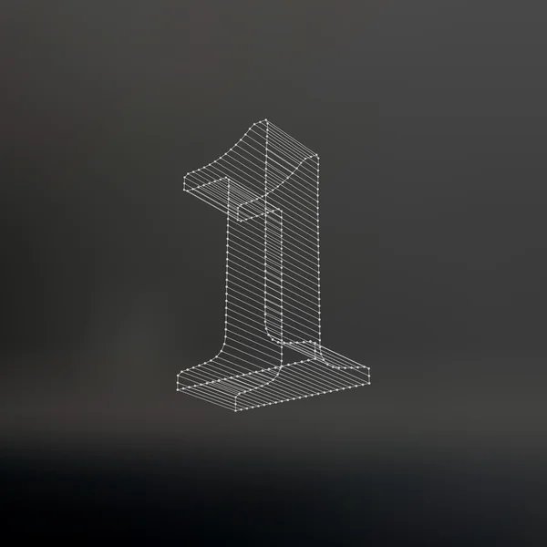 Fonte vectorielle low poly numbers. Alphabet de numéro de polygone. Illustration vectorielle . — Image vectorielle