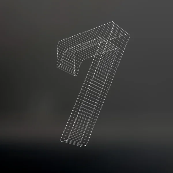 Vector low poly numbers fonte. Alfabeto numérico de polígono. Ilustração vetorial . — Vetor de Stock