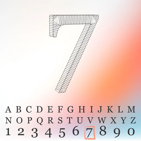 Vektör düşük Poli numaraları yazı tipi. Çokgen numara alfabe. Vektör çizim. — Stok Vektör
