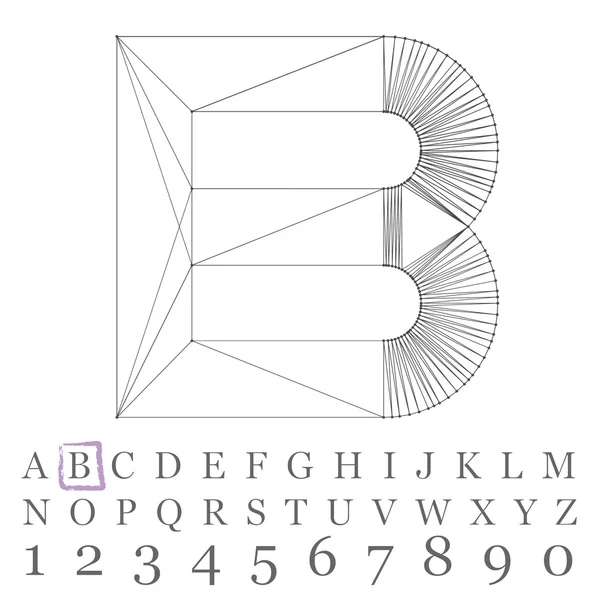 Vektor niedrige Poly-Zahlen Schrift. Polygon-Zahlenalphabet. Vektorillustration. — Stockvektor
