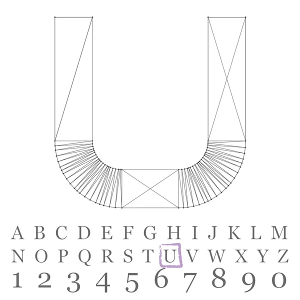 Vektor niedrige Poly-Zahlen Schrift. Polygon-Zahlenalphabet. Vektorillustration. — Stockvektor