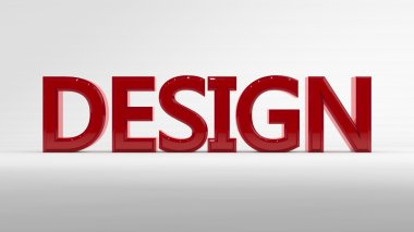 3D kırmızı tasarım yazıt