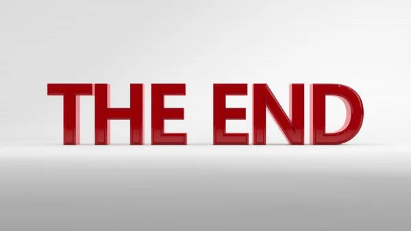 3D red the end inscription — Stock Photo, Image