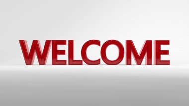 3D kırmızı hoş geldiniz yazıt