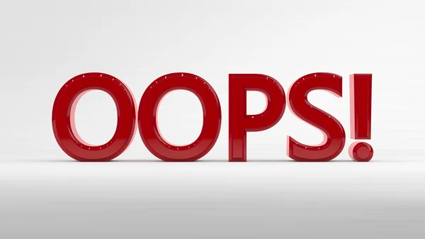 3D red oops inscription — Stockfoto