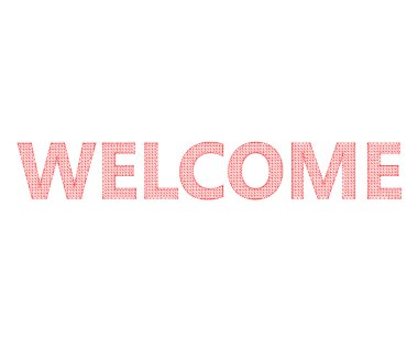 The inscription - Welcome. Molecular lattice. Structural mesh of polygons on a white background