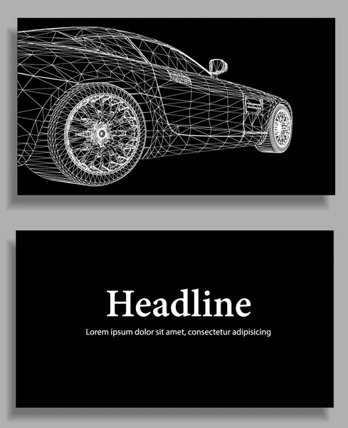 Abstract Creative concept vector background of 3d car model. Sports car. Polygonal design style letterhead and brochure for business — 스톡 벡터