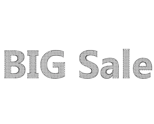 Vector illustration of big sale. Molecular lattice. Structural mesh of polygons on a white background. — ストックベクタ