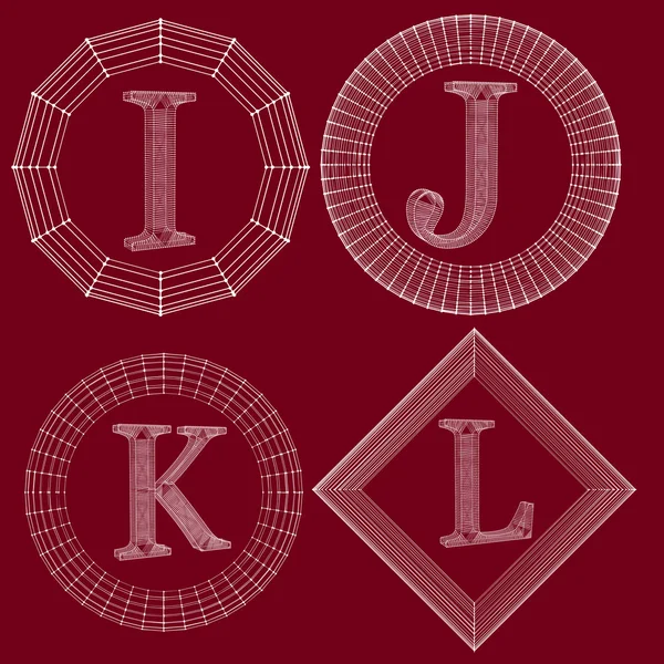 Ensemble de monogramme de luxe. Lettres dans un cadre de lignes reliées à des points. Illustration vectorielle eps 10 . — Image vectorielle