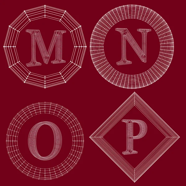 Ensemble de monogramme de luxe. Lettres dans un cadre de lignes reliées à des points. Illustration vectorielle eps 10 . — Image vectorielle