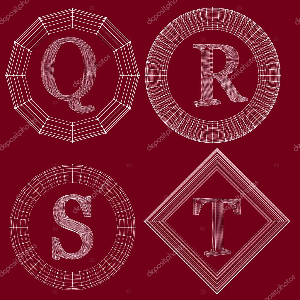 Zestaw Luksusowy Monogram Litery W Ramce Linii Podłączone Do