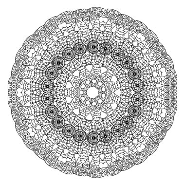 Dekoratif yuvarlak dantel modeli. Soyut süsleme. Şark geleneksel süsleme.