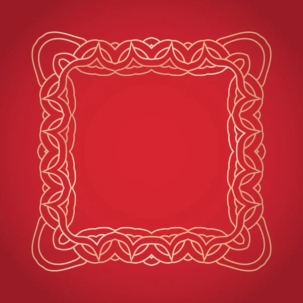 Illustrazione vettoriale. Design elementi telaio vintage su sfondo rosso . — Vettoriale Stock