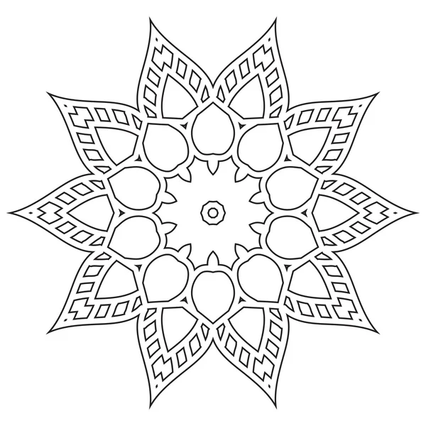 Mandala. Elementos decorativos étnicos dibujados a mano. Árabe, Islam, antecedentes de motivos indios. Plantillas de diseño gráfico mono línea vectorial . — Archivo Imágenes Vectoriales