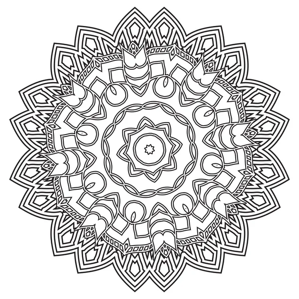 Mandala. Elementos decorativos étnicos dibujados a mano. Árabe, Islam, antecedentes de motivos indios. Plantillas de diseño gráfico mono línea vectorial . — Archivo Imágenes Vectoriales