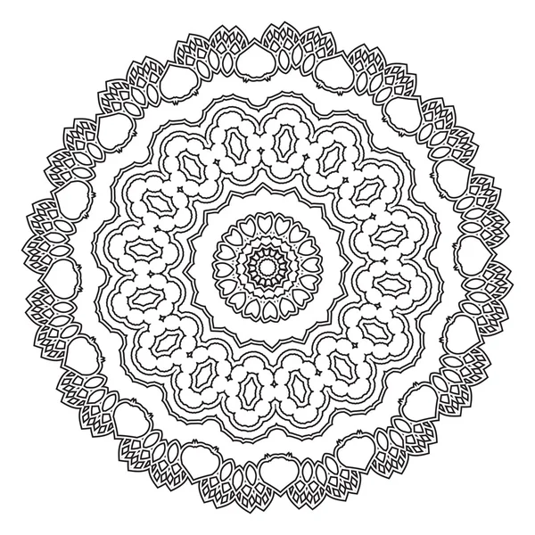 Mandala. Elementi decorativi etnici disegnati a mano. Arabo, Islam, motivi indiani sfondo. Modelli di progettazione grafica vettoriale mono line . — Vettoriale Stock