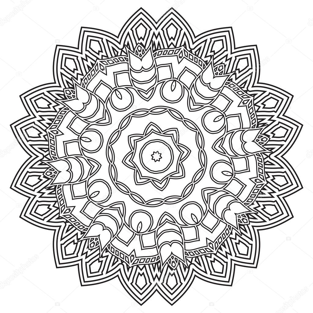 Mandala. Hand drawn ethnic decorative elements. Arabic, Islam,  Indian motifs background. Vector mono line graphic design templates.