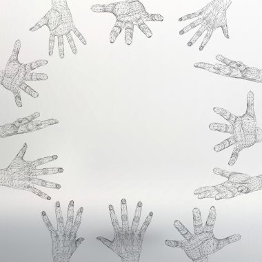 Mesh polygonal background hand of lines. The structural grid of polygons. Abstract Creative concept vector background. Molecular lattice. Polygonal design style letterhead and brochure.