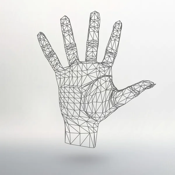 Mesh polygonalen Hintergrund Hand von Linien. das strukturelle Raster der Polygone. abstrakte kreative Konzept Vektor Hintergrund. Molekulargitter. polygonaler Design-Briefkopf und Broschüre. — Stockvektor