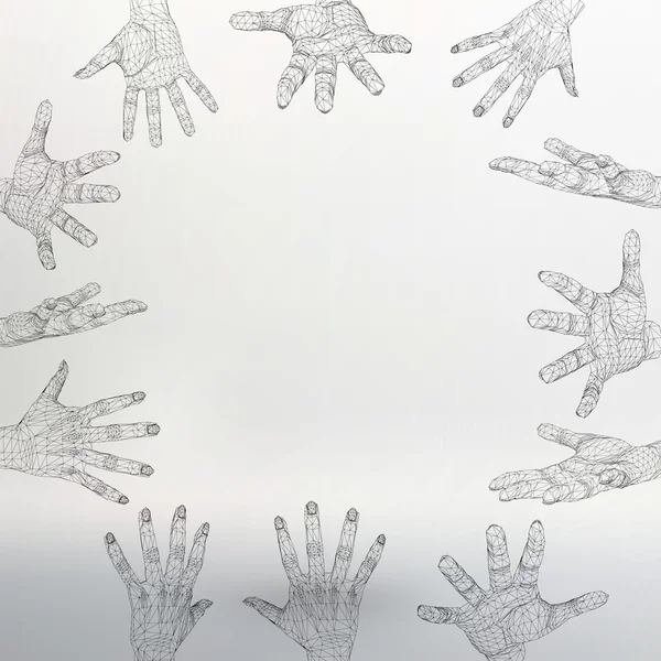 Mesh polygonal background hand of lines. The structural grid of polygons. Abstract Creative concept vector background. Molecular lattice. Polygonal design style letterhead and brochure.