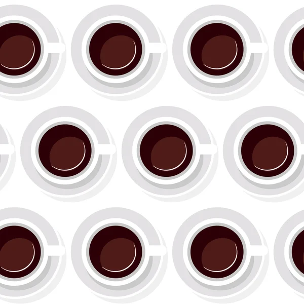 Fondo sin costuras de tazas de café en un estilo plano — Vector de stock