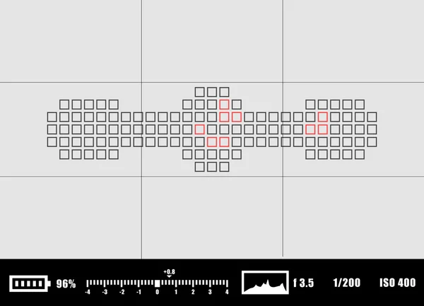 Kamera sökare rec bakgrund. Kamera fokuseringsskiva. — Stock vektor